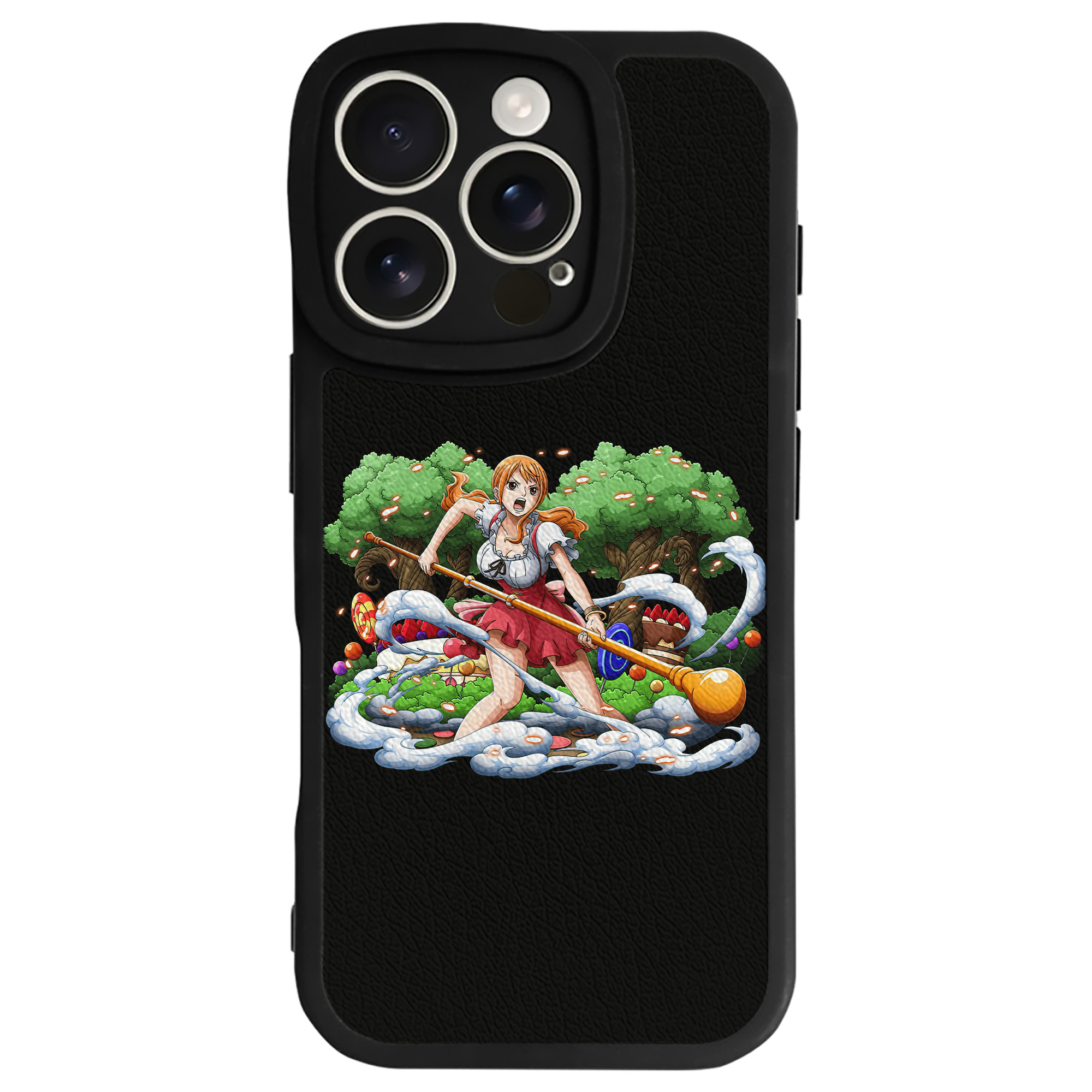 （画像用） ワンピース ナミ ONE PIECE Nami 【iPhone 16シリーズ対応】シリコンスマホケース（レザー調） 材質：シリコン